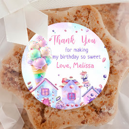 Rosa Eiscreme zum Geburtstag Klassischer Rundaufkl Runder Aufkleber