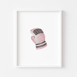 Rosa Eishockeyhandschuhe Wandkunst Poster