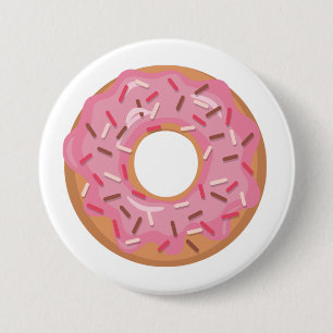 Rosa eiskalte Donut mit Sprinklen Button