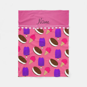 Rosa Eistütesandwiche Namenspopsicles Fleecedecke