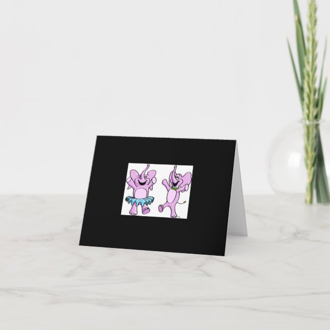 Rosa Elefant-Art-Logo-Anmerkungs-Karte Karte (Vorderseite)