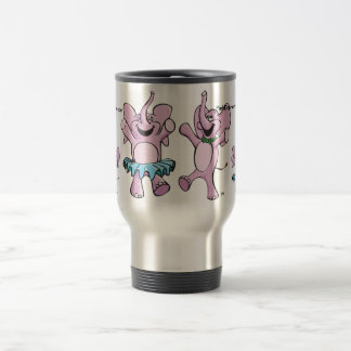 Rosa Elefant-Art-Logo-Reise-Tasse Reisebecher