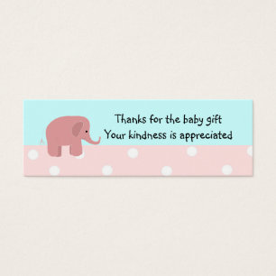 Rosa Elefant Baby-Geschenk Danke