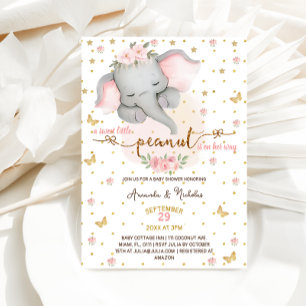 Rosa Elefant Baby Girl Babyparty Einladung