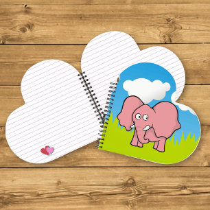 Rosa Elefant Cartoon Notizbuch