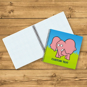 Rosa Elefant Cartoon Notizbuch