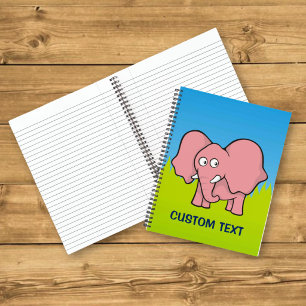 Rosa Elefant Cartoon Notizbuch