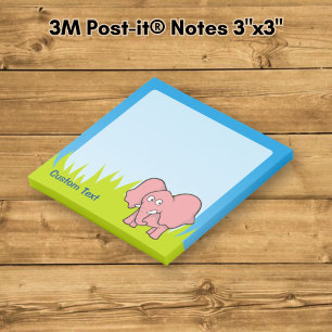 Rosa Elefant Cartoon Post-it Klebezettel