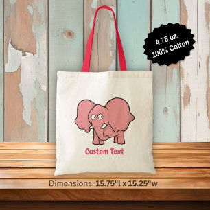 Rosa Elefant Cartoon Totasche Tragetasche