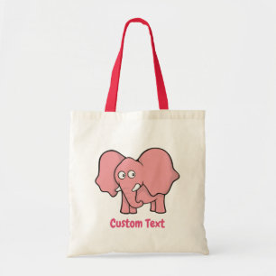 Rosa Elefant Cartoon Totasche Tragetasche