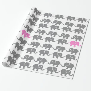 Rosa Elefant-Geschenk-Packpapier Geschenkpapier