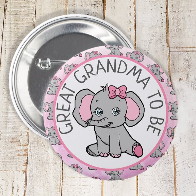 Rosa Elefant Great Oma Be Baby Dusche Button (Von Creator hochgeladen)