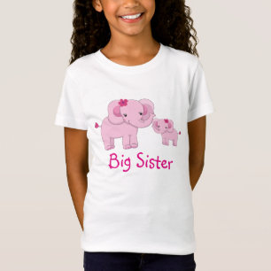 Rosa Elefant-große Schwester T-Shirt