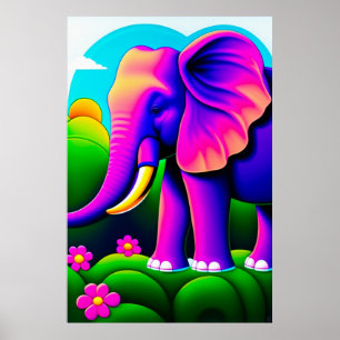 Rosa Elefant - Leinwand Art Print Poster