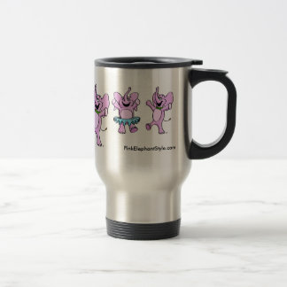 Rosa Elefant-Logo-Reise-Tasse Reisebecher