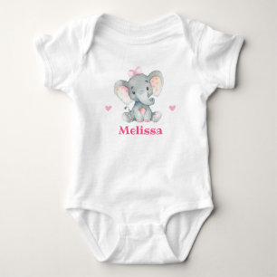 Rosa Elefant Mädchen Name Neugeborenes Kleinkind 1 Baby Strampler