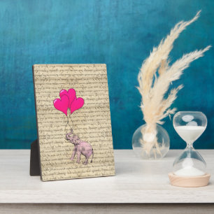Rosa Elefant mit Ballons Fotoplatte