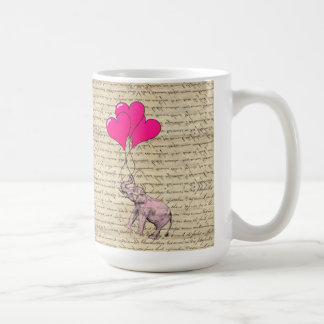 Rosa Elefant mit Ballons Tasse