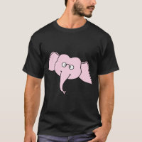 Rosa Elefant mit Gläsern. Cartoon
