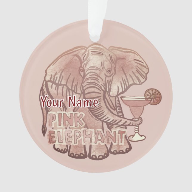 Rosa Elefant   Ornament (Vorderseite)