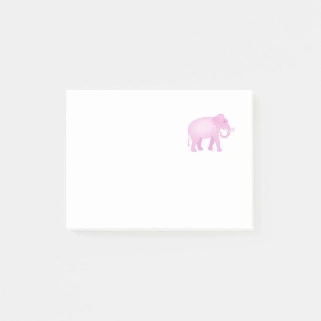Rosa Elefant Post-it Klebezettel (Vorderseite)
