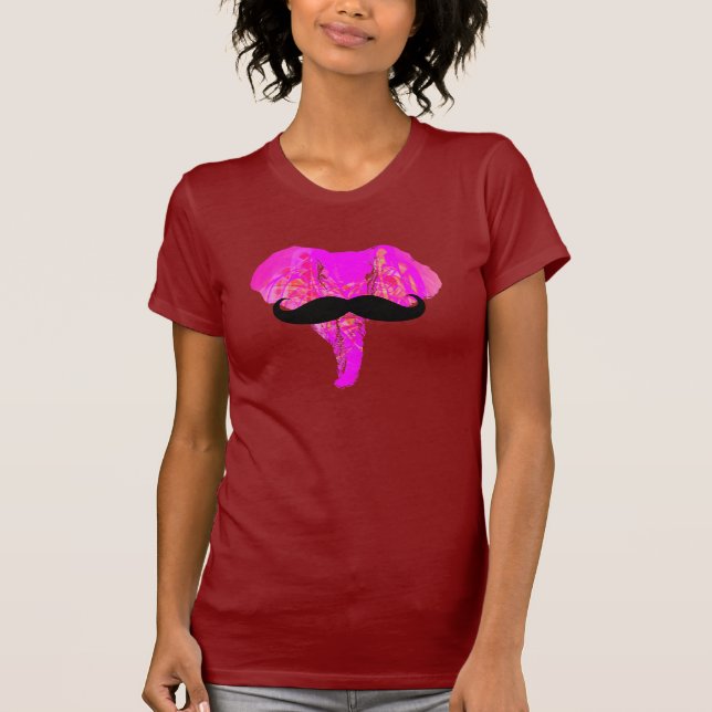 ROSA ELEFANT-SCHNURRBART T-Shirt (Vorderseite)