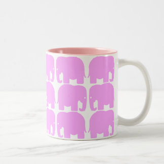 Rosa Elefant-Silhouette-Tasse Zweifarbige Tasse