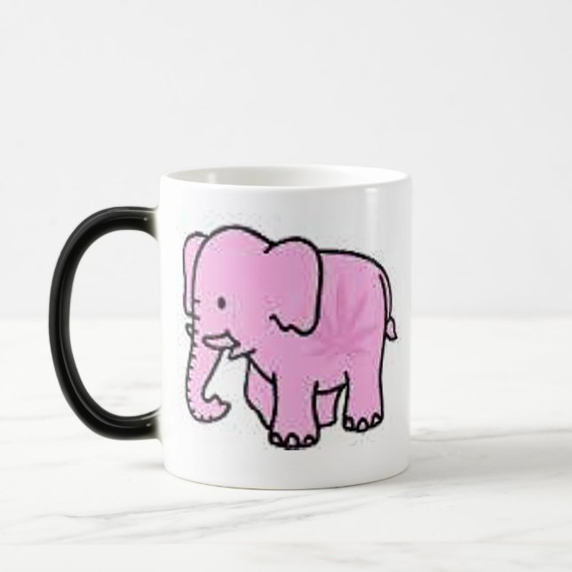 Rosa Elefant-wärmeempfindliche Kaffee-Tasse u. Verwandlungstasse (Links)