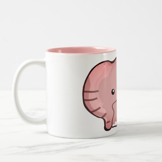 Rosa Elefant Zweifarbige Tasse (Links)