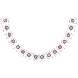 Rosa Elefant-Zwillings-Mädchen-Babyparty Wimpelkette