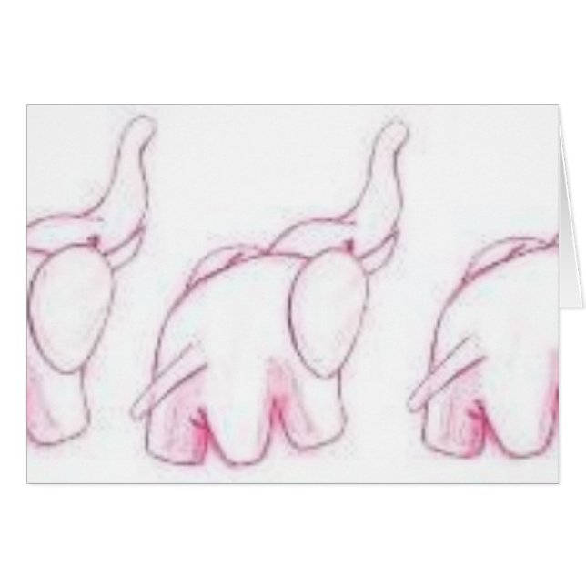 Rosa Elefanten auf Parade (Vorderseite (Horizontal))