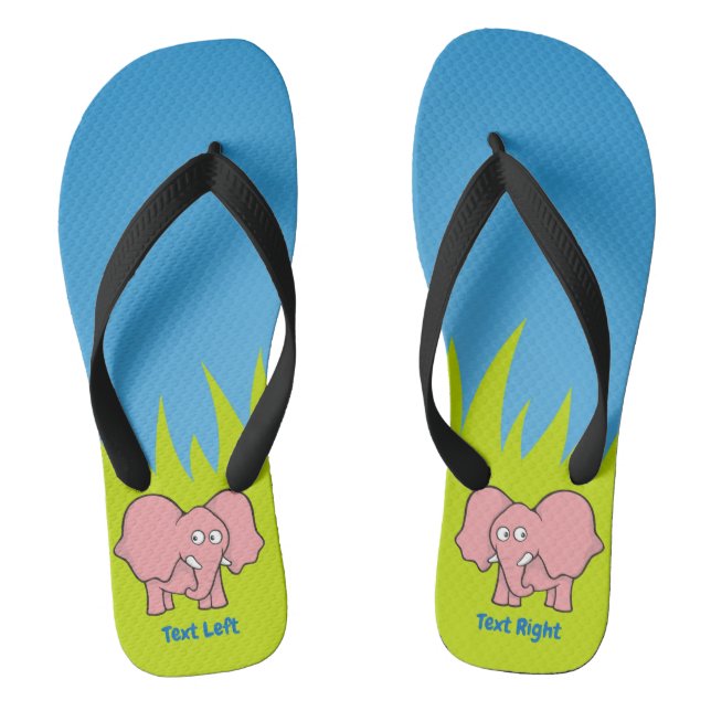 Rosa Elefanten-Cartoon-Flip-Flops Flip Flops (Fußbett)