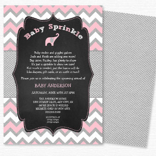 Rosa Elefantenbaby Sprinkle, Babydusche Einladung