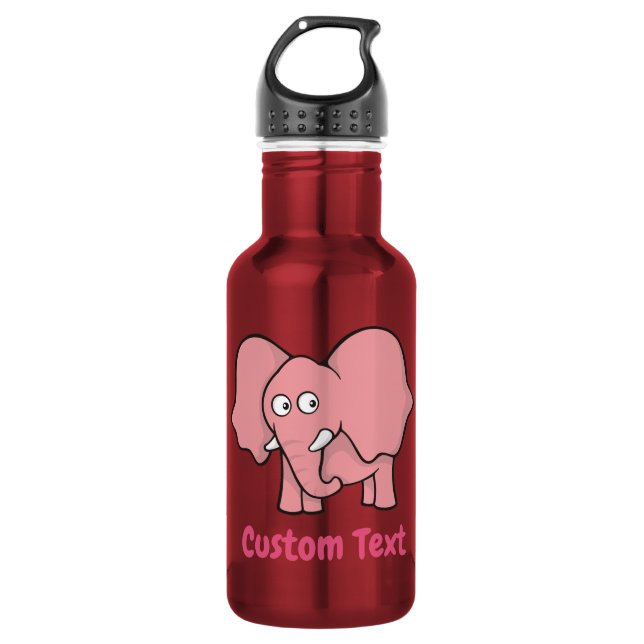 Rosa Elefantenflasche Cartoon Edelstahlflasche (Vorderseite)