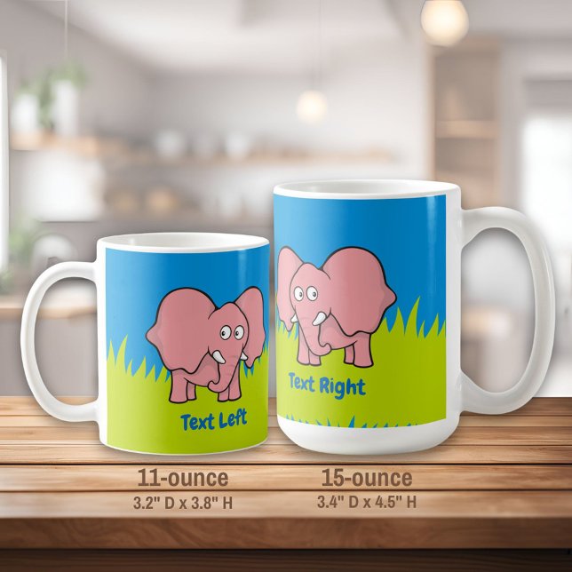 Rosa Elefantenkaffee Cartoon Tasse (Von Creator hochgeladen)