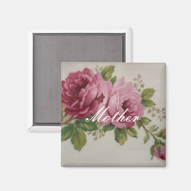 Rosa Elegance Magnet (Vorderseite/Rückseite)