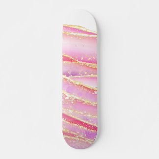 Rosa Elegant Agate Wavy Design Skateboard