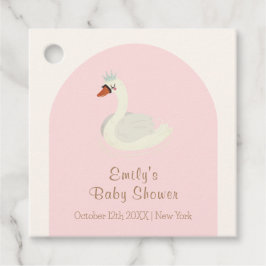 Rosa Elegant Boho Arch Princess Swan Baby Dusche Geschenkanhänger
