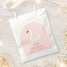 Rosa Elegant Boho Arch Princess Swan Baby Dusche Geschenktütchen