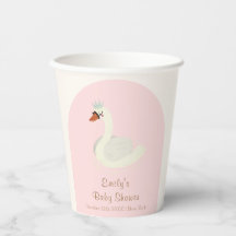 Rosa Elegant Boho Arch Princess Swan Baby Dusche