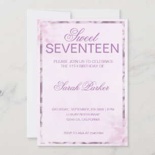 Rosa Elegant Chic Süß 17 Einladung