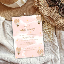 Rosa Elegant Cloud Hot Air Ballon Babydusche