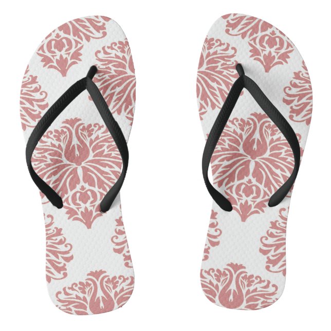 Rosa Elegant Damask Flip Flops (Fußbett)