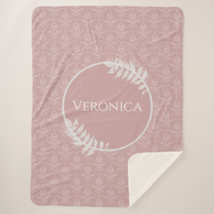 Rosa Elegant Damask Personalisiert Sherpa Blanket Sherpadecke