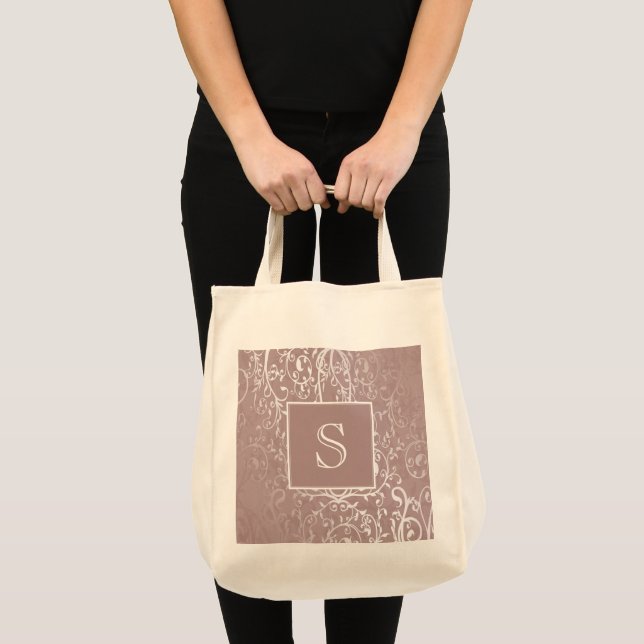 Rosa Elegant Geblüht Monogram Tote Bag Tragetasche (Vorderseite (Produkt))