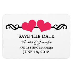 Rosa Elegant Hearts speichern das Datumsfenster Magnet