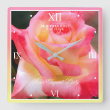 Rosa Elegant Lady [Acrylwand-Uhr]