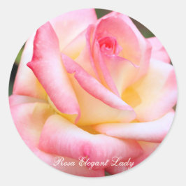 Rosa Elegant Lady [Round Seal] Runder Aufkleber