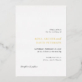 Rosa Elegant Moderne Hochzeit Folieneinladung