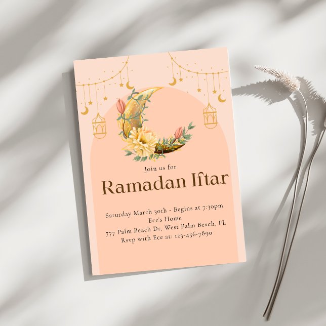 Rosa Elegant Ramadan Iftar Einladung (Von Creator hochgeladen)